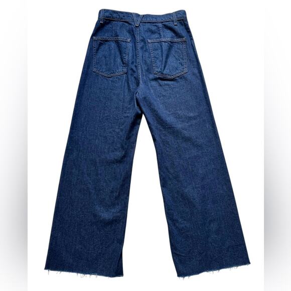 Veronica Beard Grant Wide leg high rise Jeans dark wash size 28 casual raw hem - Picture 4 of 7